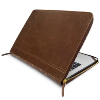 Apple Macbook Smart Leather VINTAGE BOOK Laptop Folio Case, Cover Sleeve (Brown)